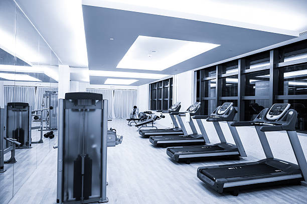 istock Fitness club in luxury hotel interior. 610142870