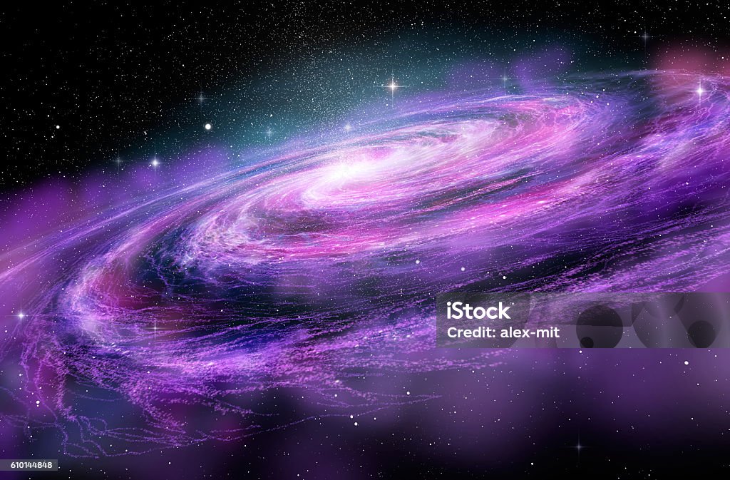 らせん銀河深い spcae 、3 D 図 - 銀河のロイヤリティフリーストックフォト