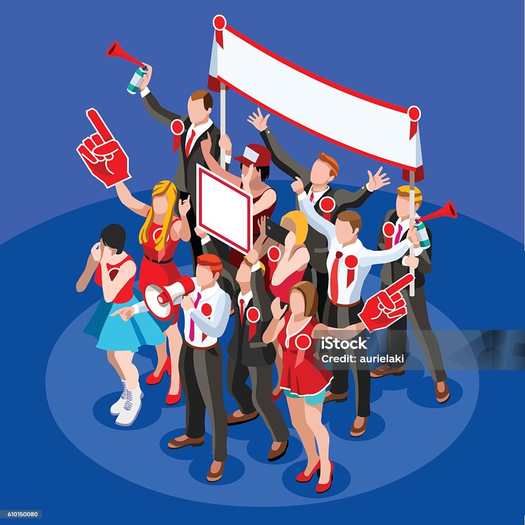 Crowd Rally Comics Crowd Rally Party Convention Stock Illustration - Download Image Now ...
