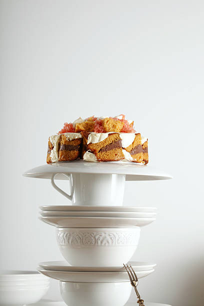 istock Beautiful dessert presented on a pyramid of teaware 610150482
