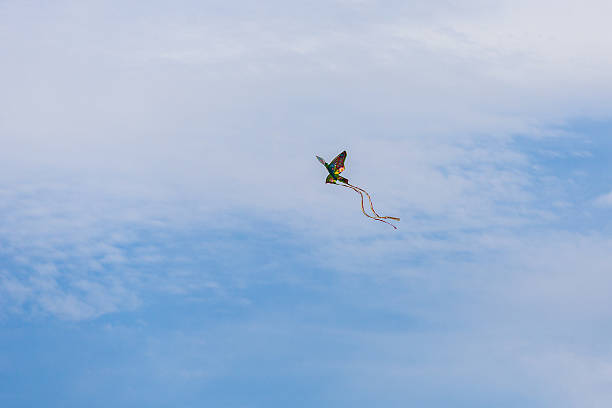 istock Colorful kite flying high in the sky like bird 610153002