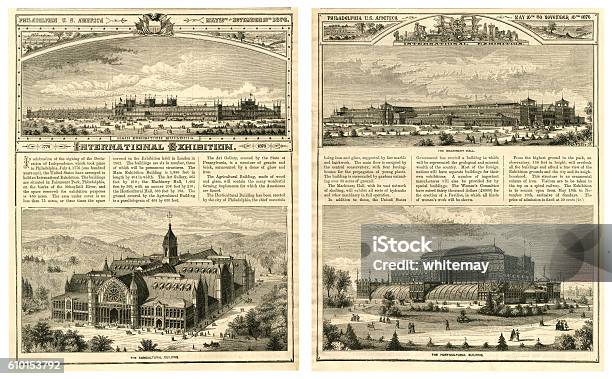 International Exhibition In Philadelphia Usa In 1876 Stock Illustration - Download Image Now