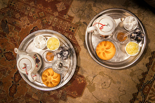 Iranian delights and tea on the table