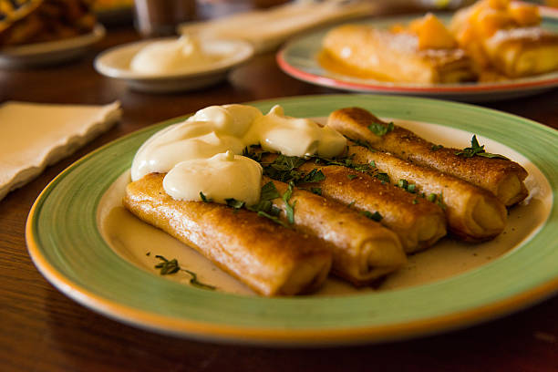 istock set of food dishes on a table in a cafe 610157228