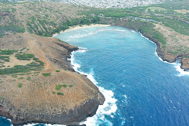 hanauma bay, isola di oahu, hawaii - hanauma bay hawaii islands oahu bay foto e immagini stock