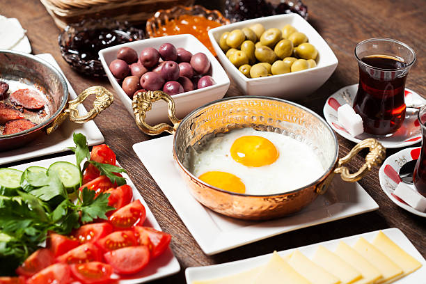 Turkish breakfast Travel concept: setup with traditional turkish breakfast turkish culture photos stock pictures, royalty-free photos & images