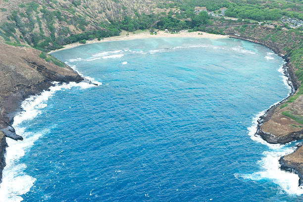 hanauma bay, oahu, havaí - hanauma bay hawaii islands oahu bay - fotografias e filmes do acervo