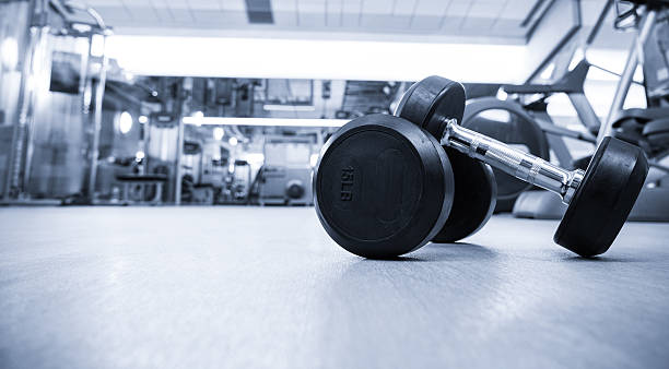istock Fitness club in luxury hotel interior. 610159236