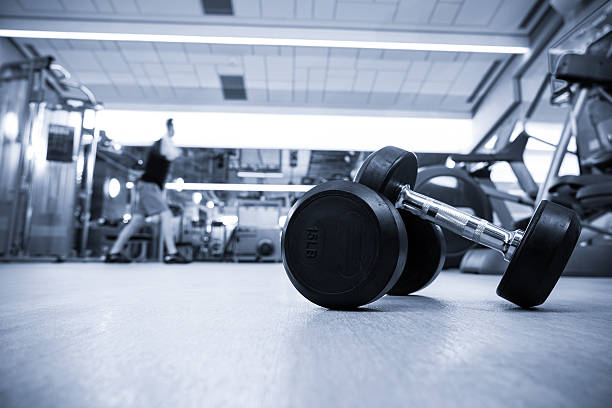 istock Fitness club in luxury hotel interior. 610159360