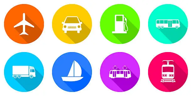 Photo of Flat design transportation icons