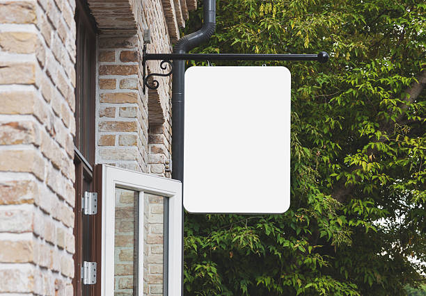 istock Empty outdoor signage mockup 610218908