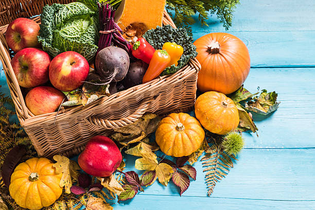 istock Thanksgiving concept, local harvest produce 610218912