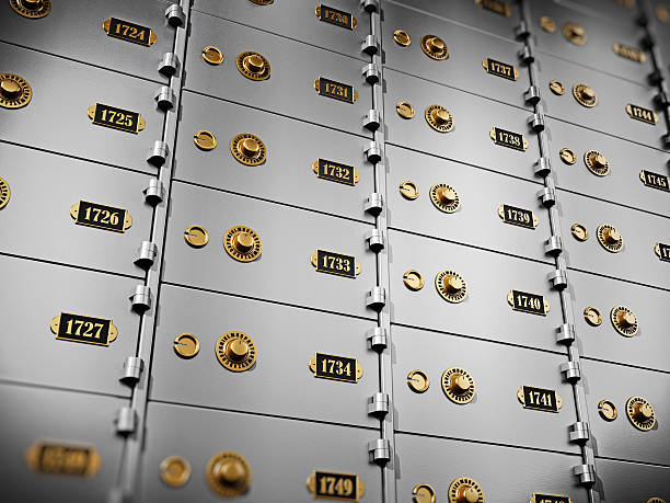 istock Metal safety deposit boxes 610221296