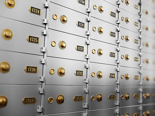 istock Metal safety deposit boxes 610221410