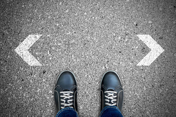 istock Black casual shoes making decision 610222136