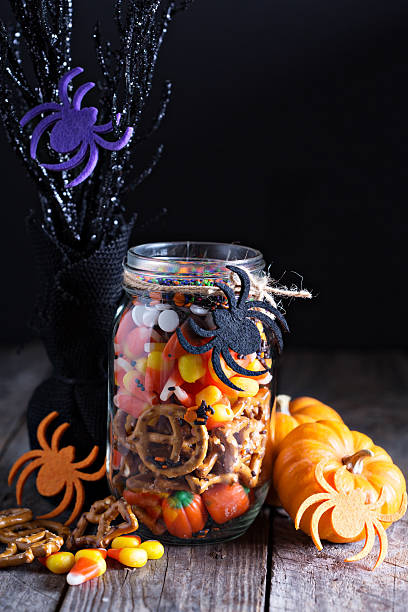 istock Halloween candy and snacks in a jar 610222254