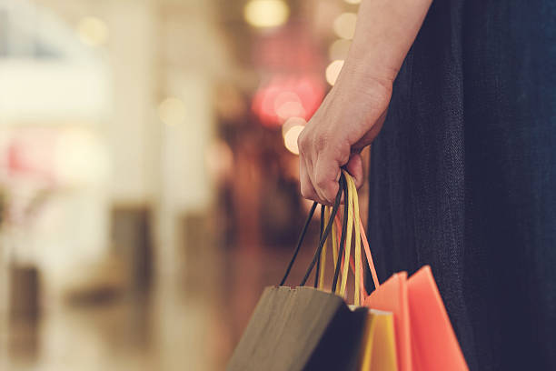 istock Girl with shopping bags. 610222866