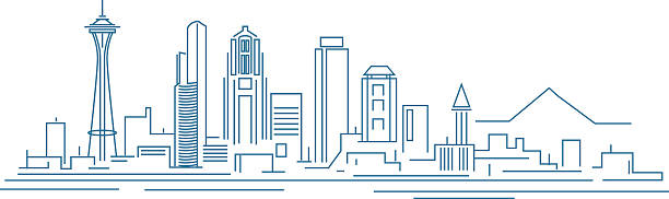 Seattle skyline vector art illustration