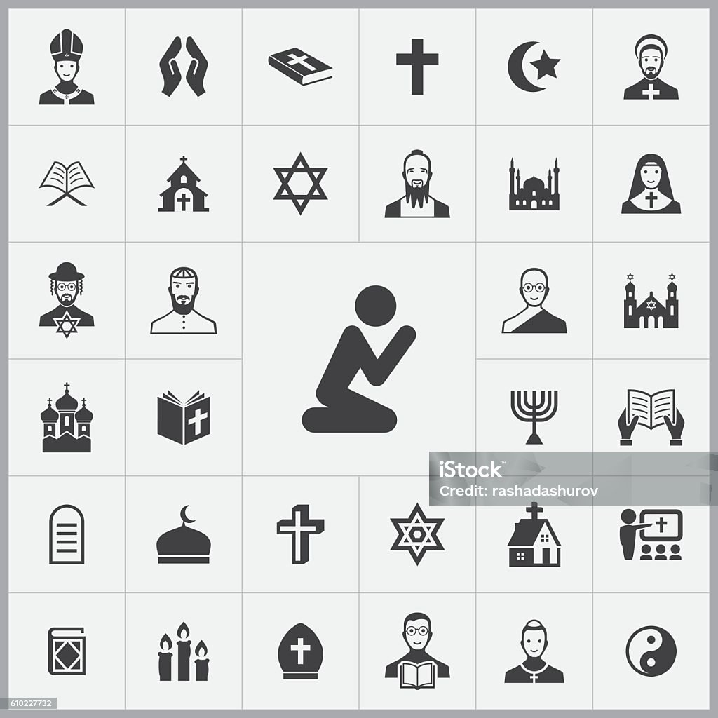 religion icons universal set religion icons universal set for web and mobile Icon Symbol stock vector