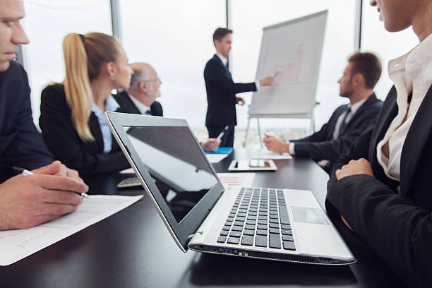 istock Business people and financial reports 610228008