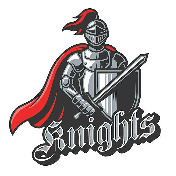 Vector illustration of Knight sport logo in color