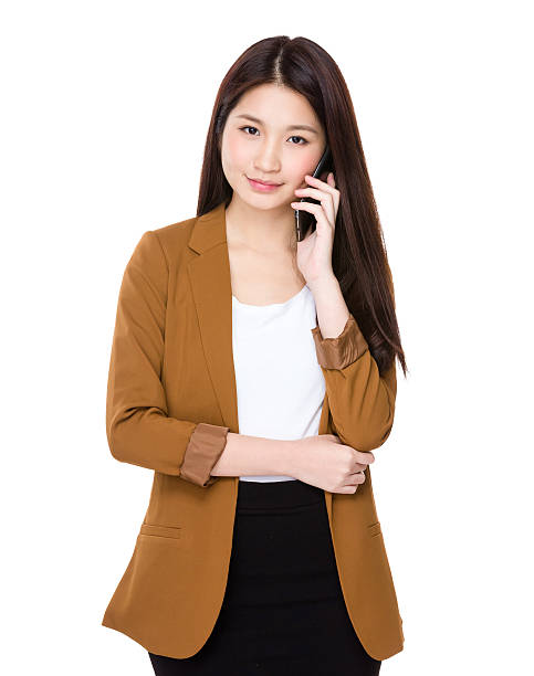 istock Businesswoman talking on phone 610228838