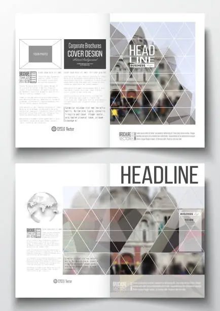 Vector illustration of Set of business templates for brochure, magazine, flyer, booklet or