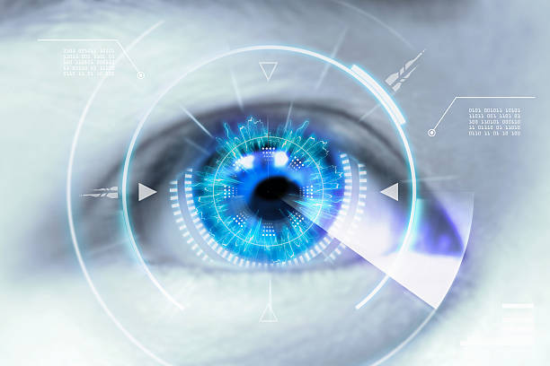 Close up eyes of technologies in the futuristic. Close up eyes of technologies in the futuristic. : contact lens lens eye stock pictures, royalty-free photos & images