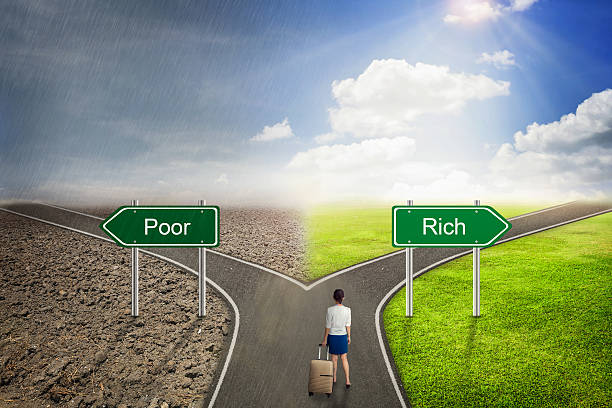 istock Businessman concept, Poor or Rich road to the correct way. 610230942