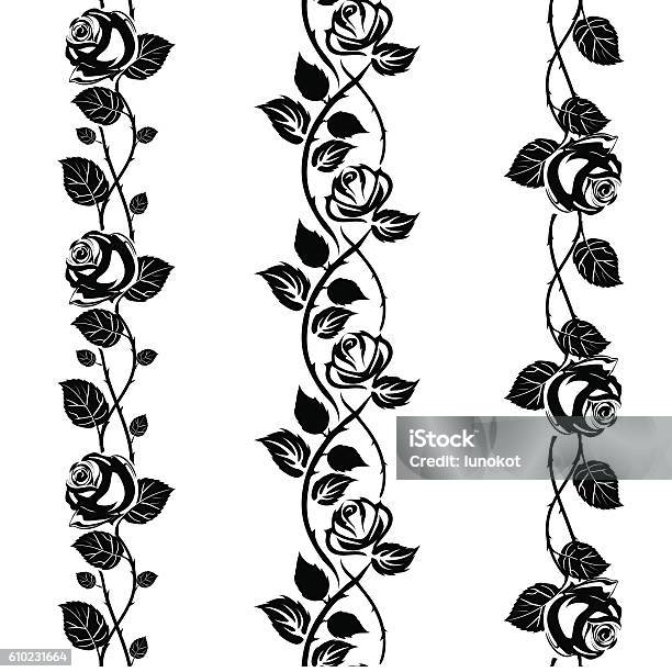 Rose Tattoo Stock Illustration - Download Image Now - Rose - Flower, Thorn, Bud