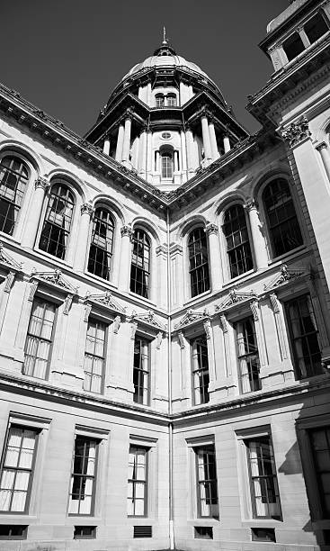 istock Illinois State Capitol Buidling Looking up 610232480