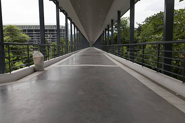 perspective of elevated pedestrian walkway sky walk