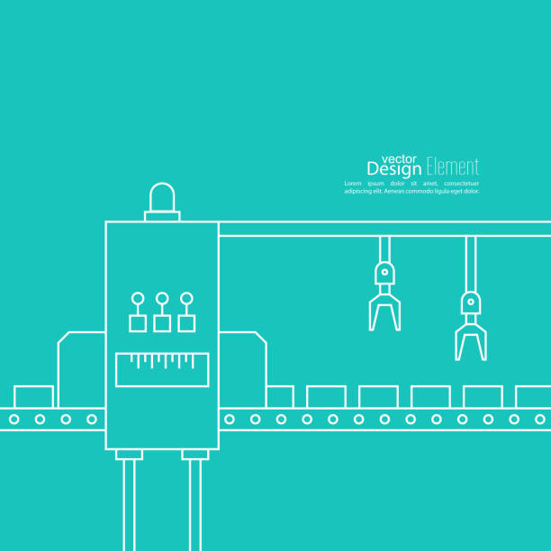 Concept Production line vector art illustration