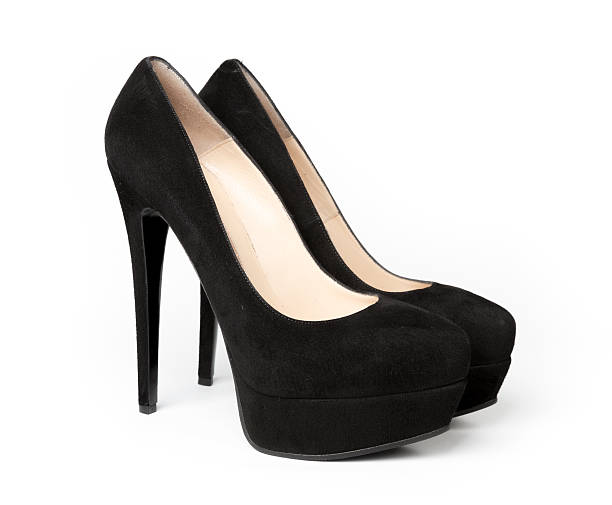 istock Black women's high-heeled shoes 610235700
