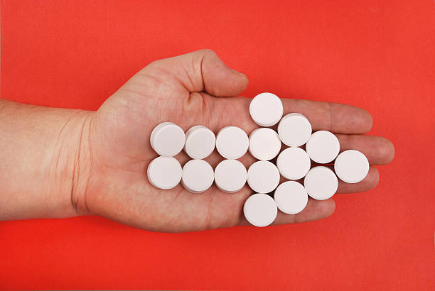 istock The arrow is combined from white tablets. 610238190
