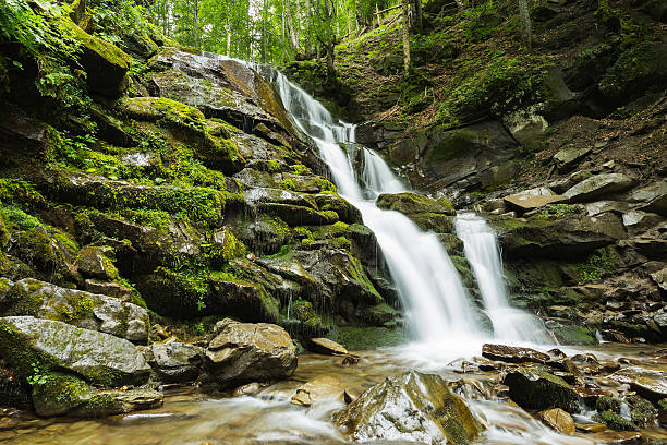 istock beautiful waterfall of mountain river 610238548