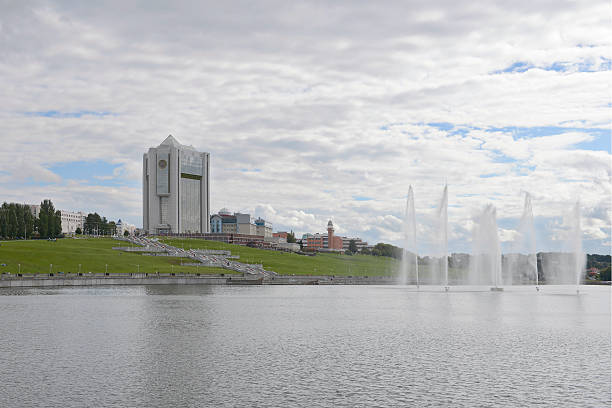 istock Fountains in Cheboksary Bay 610245116
