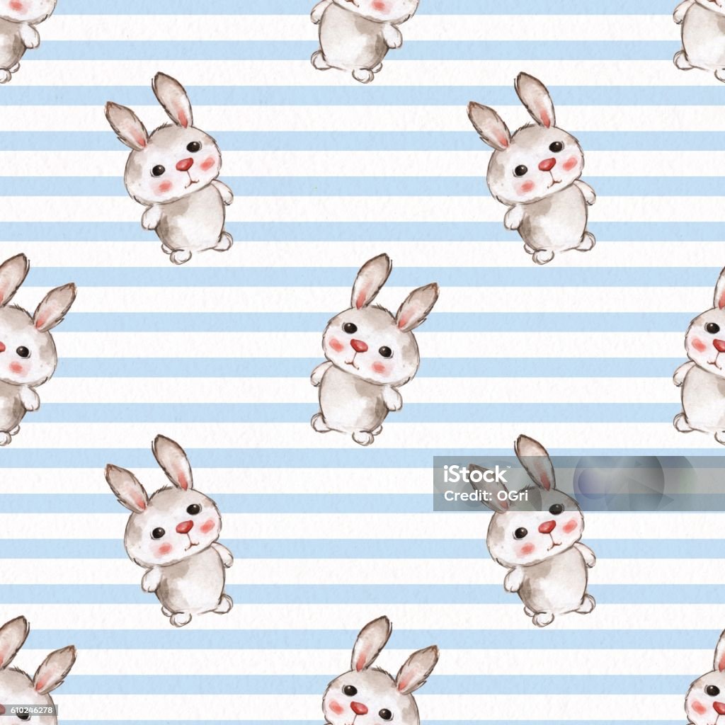 Simple Rabbit Background Background With Rabbits Seamless Pattern With Cartoon Animals 12 Stock ...