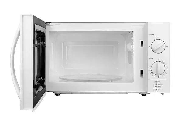 Photo of open microwave oven