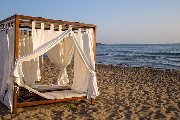 istock Romantic gazebo lounge at a tropical resort 610248454