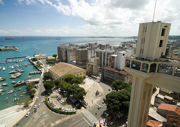 vista aérea del salvador en bahia, brasil - salvador bahia state brazil architecture fotografías e imágenes de stock