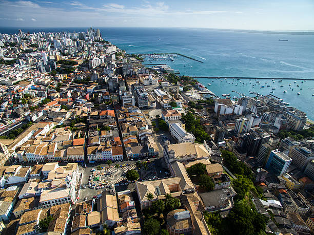 vista aérea de salvador da bahia, brasil - salvador bahia state brazil architecture imagens e fotografias de stock