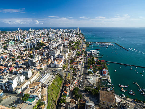 vista aérea del salvador en bahia, brasil - salvador bahia state brazil architecture fotografías e imágenes de stock