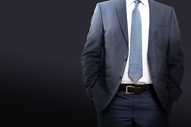 istock Business and office concept - buisnessman in  a blue/navy suit 610252534
