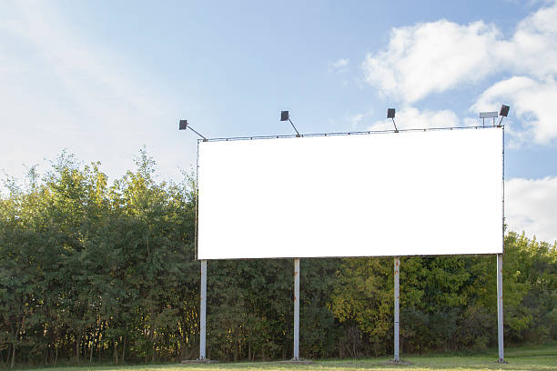 istock Mock up. Horizontal blank billboard outdoors, outdoor advertising, public information 610252724
