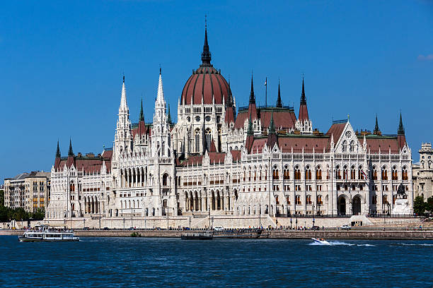 Hungarian Parliament Building - Budapest - Hungary The Hungarian Parliament Building in Budapest, Hungary. It is the seat of the National Assembly of Hungary. It lies in Lajos Kossuth Square, on the bank of the River Danube. It is currently the largest building in Hungary and is still the tallest building in Budapest. danube river stock pictures, royalty-free photos & images