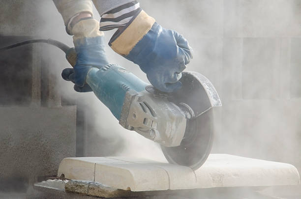 Grinder, Electric saw, Dust, Cut, Protective gloves, Blade