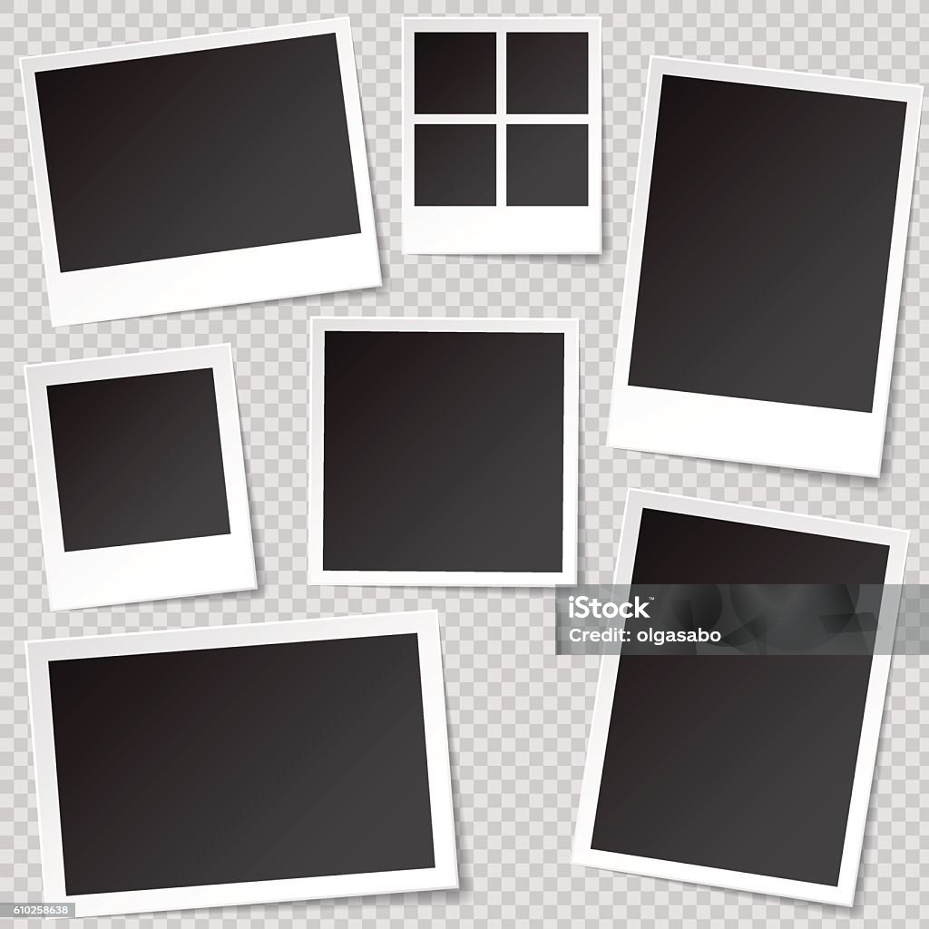 Photo booth Photo Frame templates with transparent shadow. Set of photo frame templates with different aspect ratio. Picture Frame stock vector