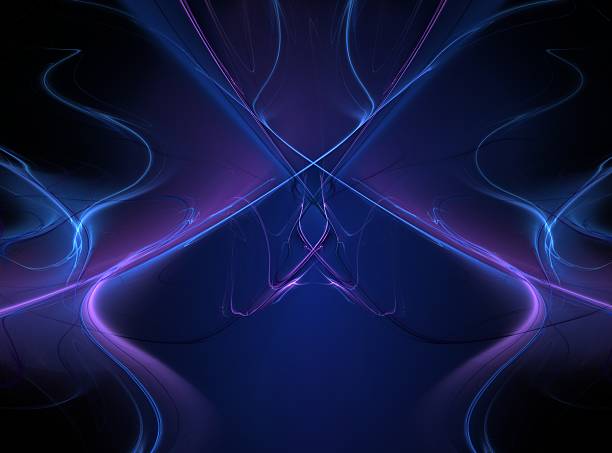 istock Blue abstract balanced fractal with curved lines 610259350