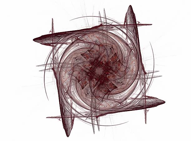 istock Dark burgundy abstract fractal flower in a square pattern 610260044